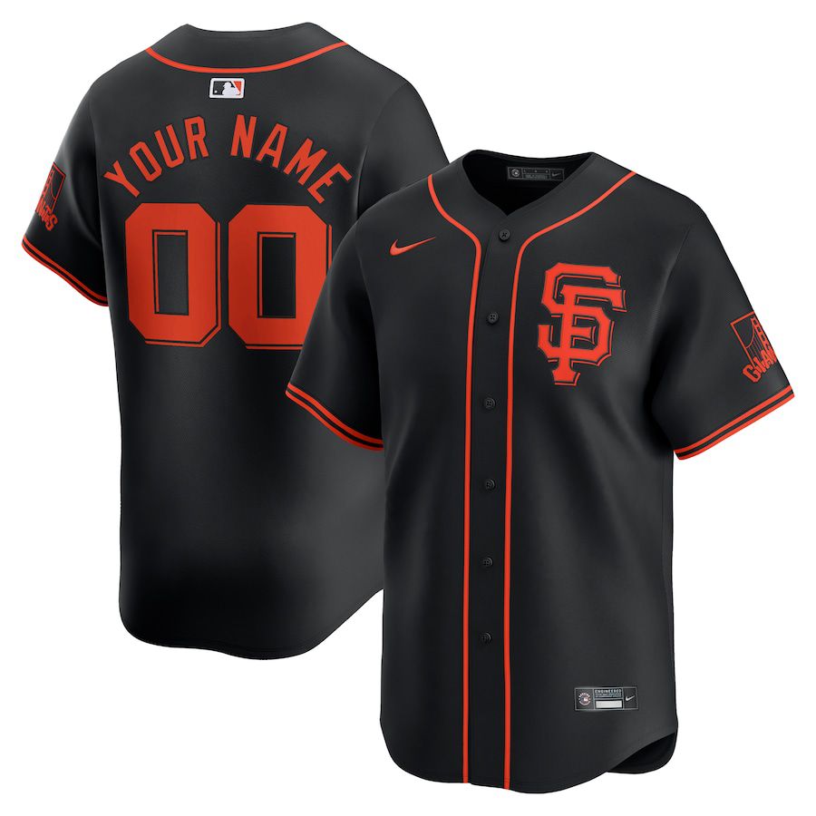 Men San Francisco Giants Nike Black Alternate Limited Custom MLB Jersey->customized mlb jersey->Custom Jersey